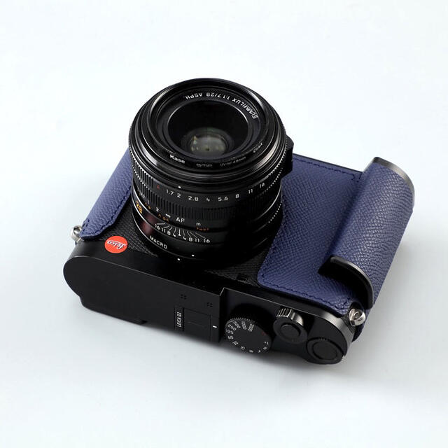 新品 本革 LEICA ライカ Q/QP用 カメラケース 青