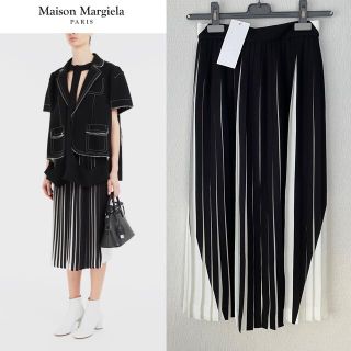 マルタンマルジェラ(Maison Martin Margiela)の【新品】MaisonMargiela ツートーンプリーツスカート(ロングスカート)