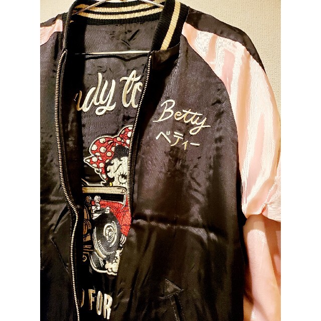 SKULL WORKS×Bettyホットロッド ベティー スカジャンM SKULL WORKS×Bettyホットロッド ベティー スカジャンM