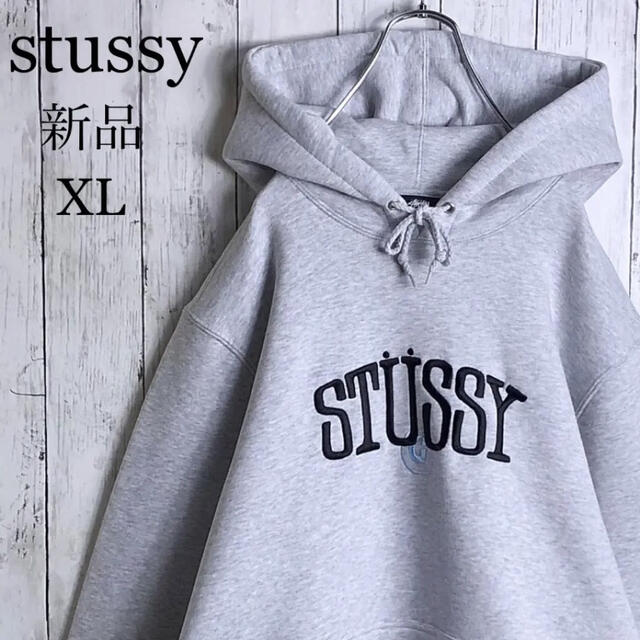 STUSSY - 【新品】【ビッグシルエット】ステューシー 刺繍ロゴ ビッグロゴ パーカー XL