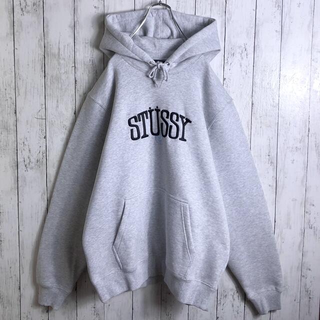 STUSSY パーカー フーディー 水色 くすみ色 ブルー スウェット