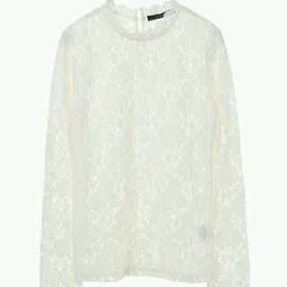 ダブルクローゼット(w closet)のタイムsale【未使用】Wcloset総レース長袖 ホワイト(カットソー(長袖/七分))