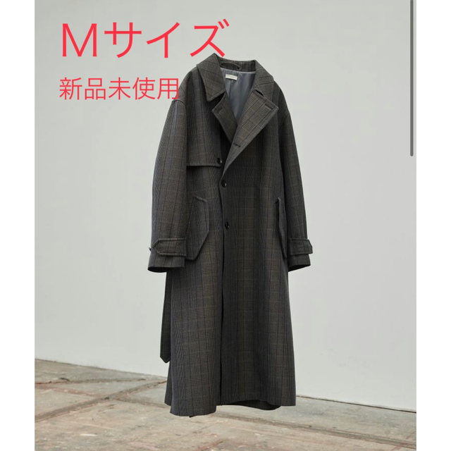 LIDNM WOOL CHECK TRENCH COAT Ｍサイズ 値下げ不可