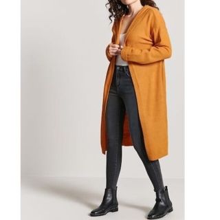 フォーエバートゥエンティーワン(FOREVER 21)の【タグ付き新品】ロングニットカーディガン(カーディガン)