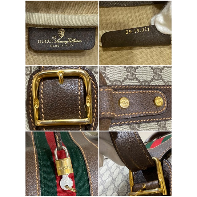 Gucci(グッチ)の80'S OLD GUCCI シェリーライン スーツケース キャンバス×レザー レディースのバッグ(スーツケース/キャリーバッグ)の商品写真