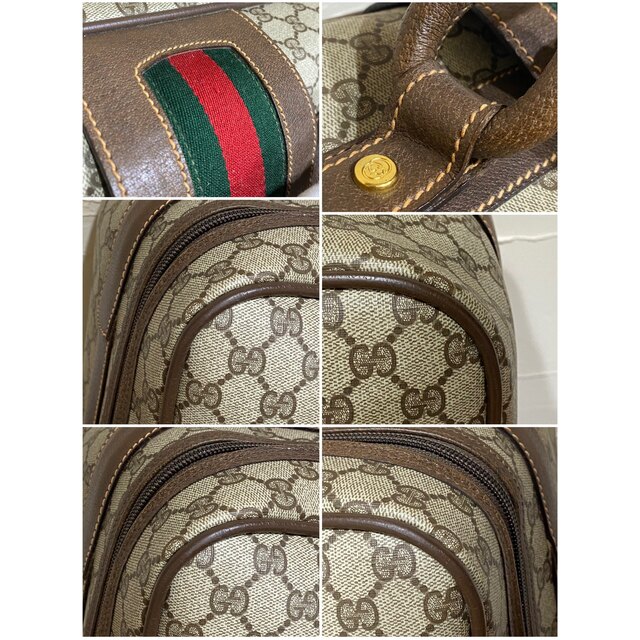 Gucci(グッチ)の80'S OLD GUCCI シェリーライン スーツケース キャンバス×レザー レディースのバッグ(スーツケース/キャリーバッグ)の商品写真