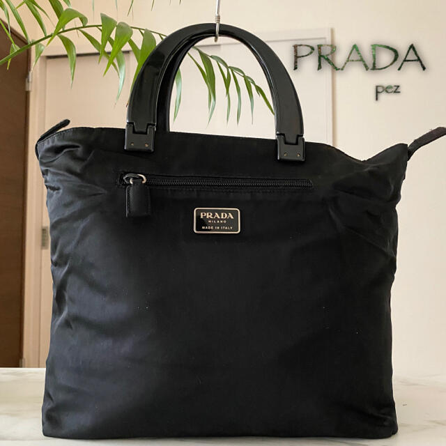 正規品 PRADA プラダ テスート プラスチックハンドルトートバッグ