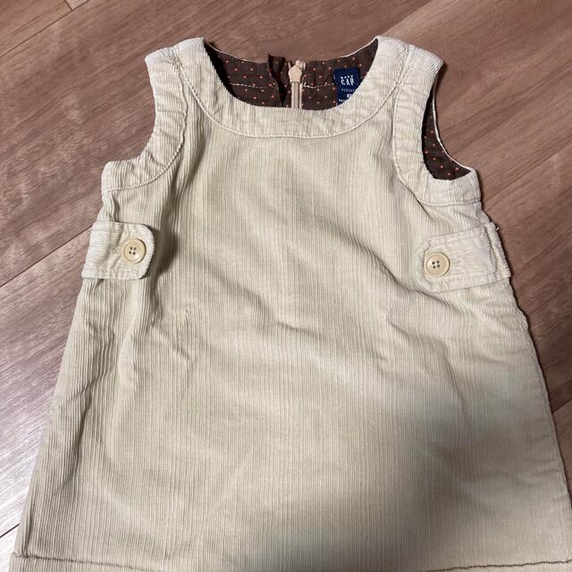 babyGAP(ベビーギャップ)のコーデュロイジャンパースカート  ベージュ キッズ/ベビー/マタニティのベビー服(~85cm)(ワンピース)の商品写真