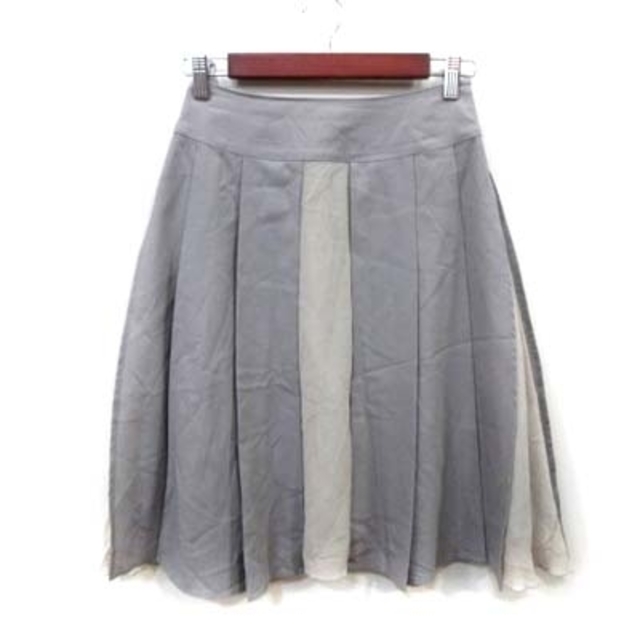 other(アザー)のアプライマリー フレアスカート ミモレ ロング バイカラー ウール 36 グレー レディースのスカート(ロングスカート)の商品写真