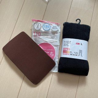 アツギ(Atsugi)の未使用品❣️アツギ&UNIQLO キッズタイツ　2足組　130〜140(靴下/タイツ)