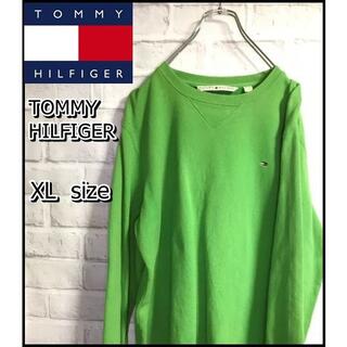 トミーヒルフィガー(TOMMY HILFIGER)のTOMMY　HILFIGER✩希少色　緑色　スウェット　XLサイズ(スウェット)