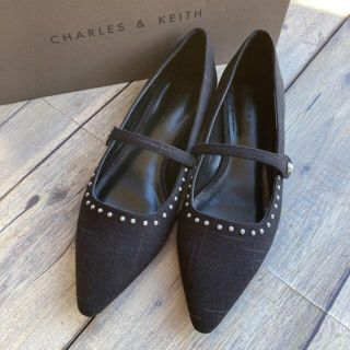 チャールズアンドキース(Charles and Keith)のCHARLES&KEITH パンプス ポインテッドトゥ ボウミュール(ハイヒール/パンプス)