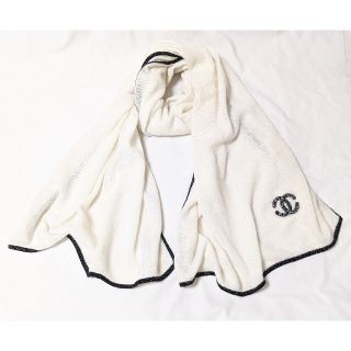 シャネル(CHANEL)の超美品　CHANEL　シャネル　大判　ショール　カシミヤ　バイカラー　ストール(マフラー/ショール)