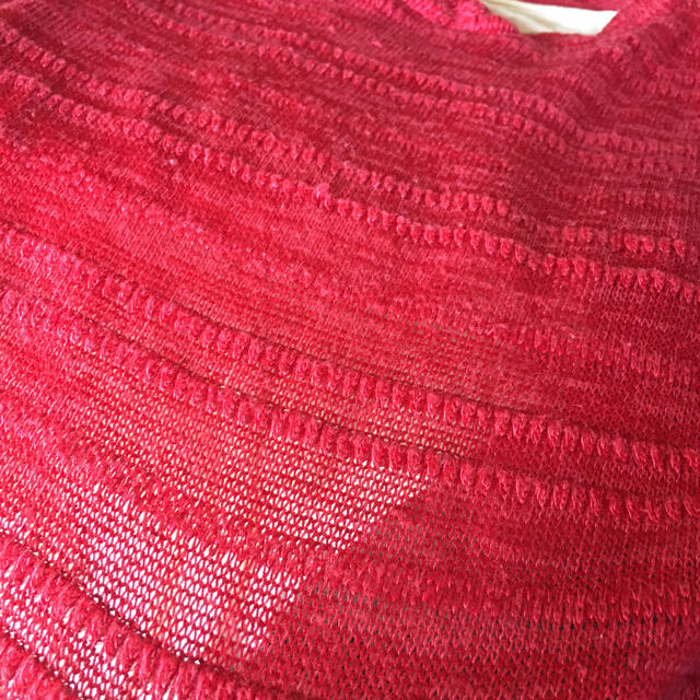 赤白トップス　重ね着 レディースのトップス(カットソー(半袖/袖なし))の商品写真