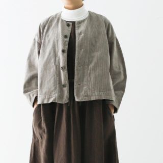 ネストローブ(nest Robe)の新品　ネストローブ　コーデュロイショートジャケット(ノーカラージャケット)