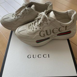 グッチ(Gucci)の超美品GUCCI ロゴレザースニーカー(スニーカー)