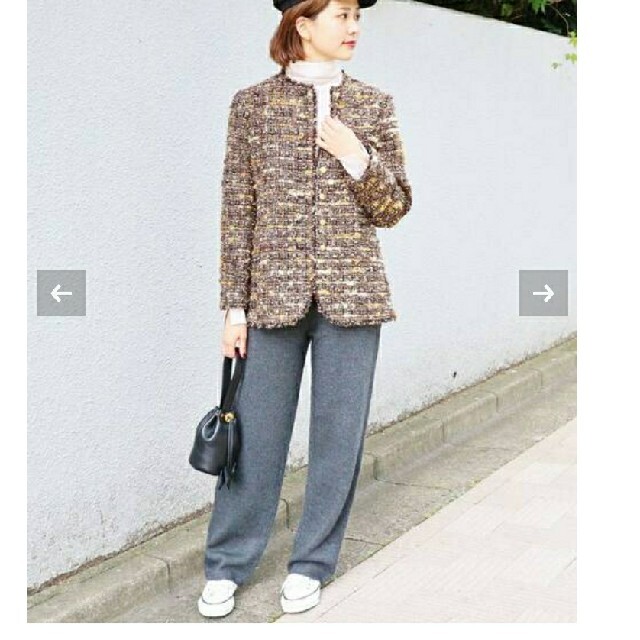 IENA - IENA　LA BOUCLE　GRANITO ニットパンツ　グレー