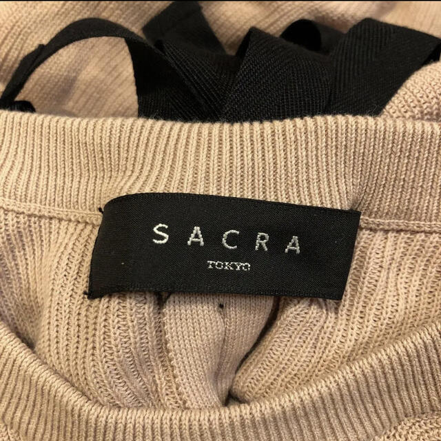 SACRA(サクラ)のSACRA バックリボンコットンニット38 レディースのトップス(ニット/セーター)の商品写真