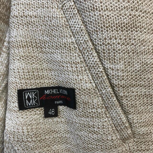 MK MICHEL KLEIN homme(エムケーミッシェルクランオム)の【ハルシー様専用】　ベージュジャケット　MKミッシェルクランオム メンズのジャケット/アウター(テーラードジャケット)の商品写真