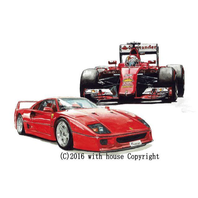 【税込?送料無料】 Ferrari - GC-395フェラーリF40/F1限定版画サイン額装済作家平右 F1