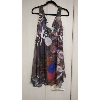 デシグアル(DESIGUAL)のDESIGUAL シフォンワンピース　size36　美品(ひざ丈ワンピース)