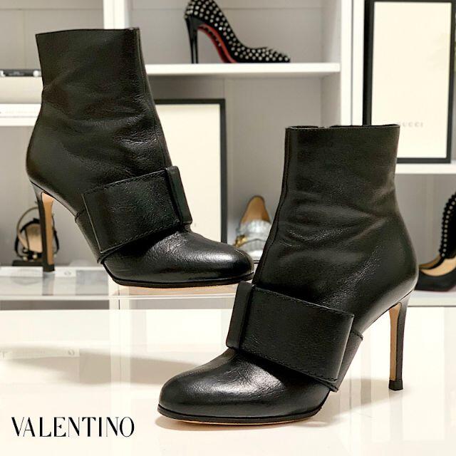 VALENTINO(ヴァレンティノ)の3470 ヴァレンティノ レザー ブーティ ブラック レディースの靴/シューズ(ブーツ)の商品写真