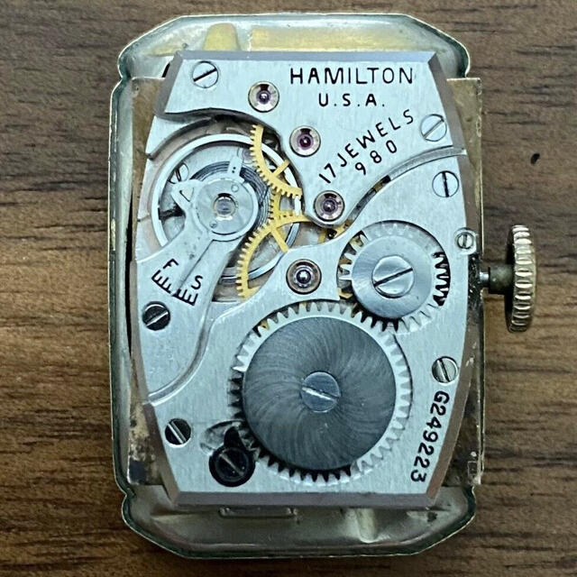 Hamilton(ハミルトン)の【動作良好】ハミルトン アンティーク 腕時計 1940年代 手巻き 長方形 メンズの時計(腕時計(アナログ))の商品写真