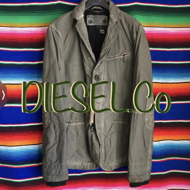 ジャケット/アウターDIESELディーゼル限定ミリタリーデザインテーラードジャケットM olive