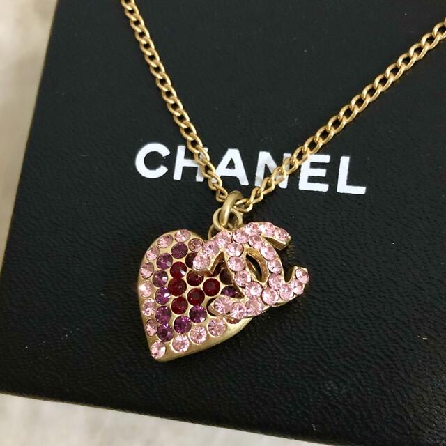 CHANEL☆希少なピンクストーン ゴールド ココマーク ハート