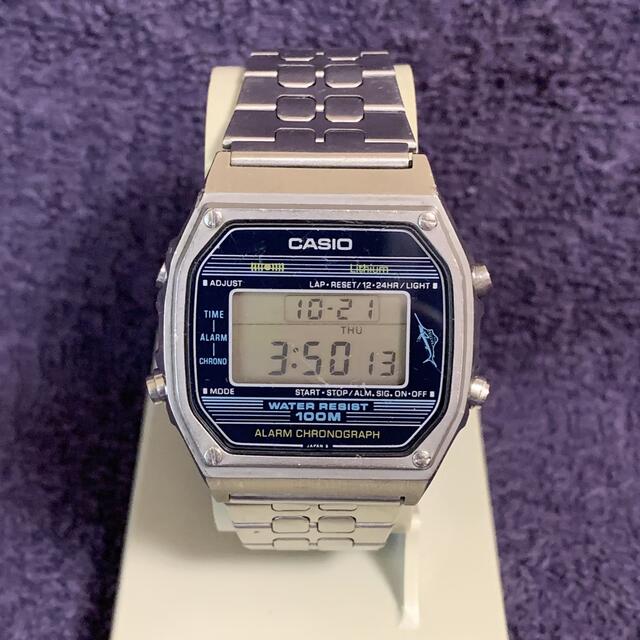 ★ CASIO W-350 152 カジキ 紺 ステンレス ビンテージ 希少 ★