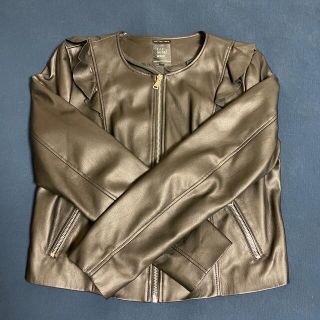 ザラ(ZARA)のZARA ノーカラーフリルライダース(ライダースジャケット)