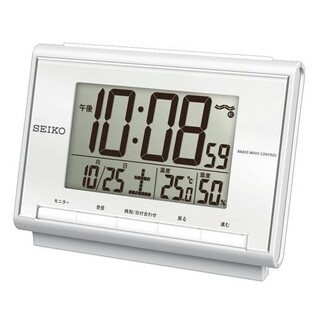 セイコー(SEIKO)のセイコー SEIKO 電波デジタル目覚まし時計 SQ698S（シルバー）(置時計)
