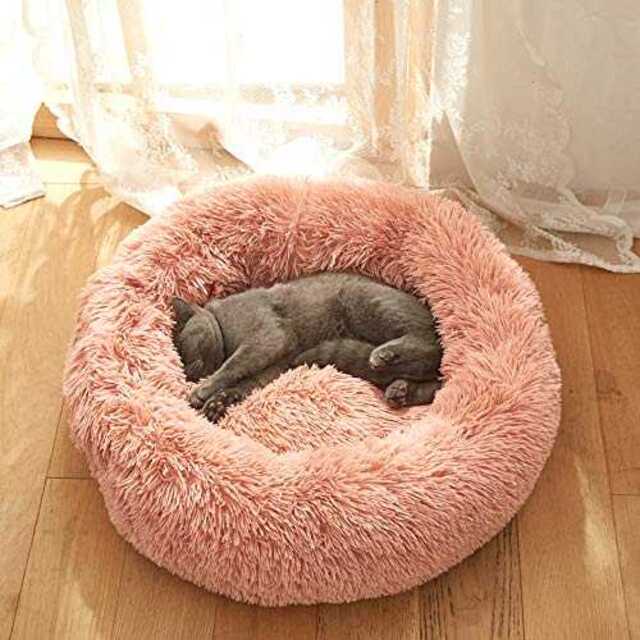 ピンク直径60㎝Skazi ペット用 ベッド クッション 猫 小型犬 中型犬 シ その他のペット用品(猫)の商品写真