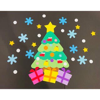 冬 クリスマス Xmas 壁面 11月 12月 壁面飾り 壁面 ツリー(型紙/パターン)