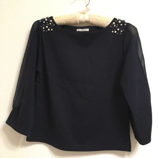 ウィルセレクション(WILLSELECTION)のウィル♡肩ビジューシフォンプルオーバー♡(カットソー(長袖/七分))