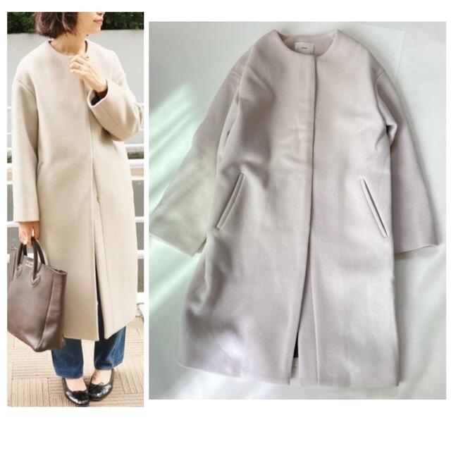 イエナ ロングコート ラムウール 冬服 長袖 ノーカラー 日本製 M | フリマアプリ ラクマ