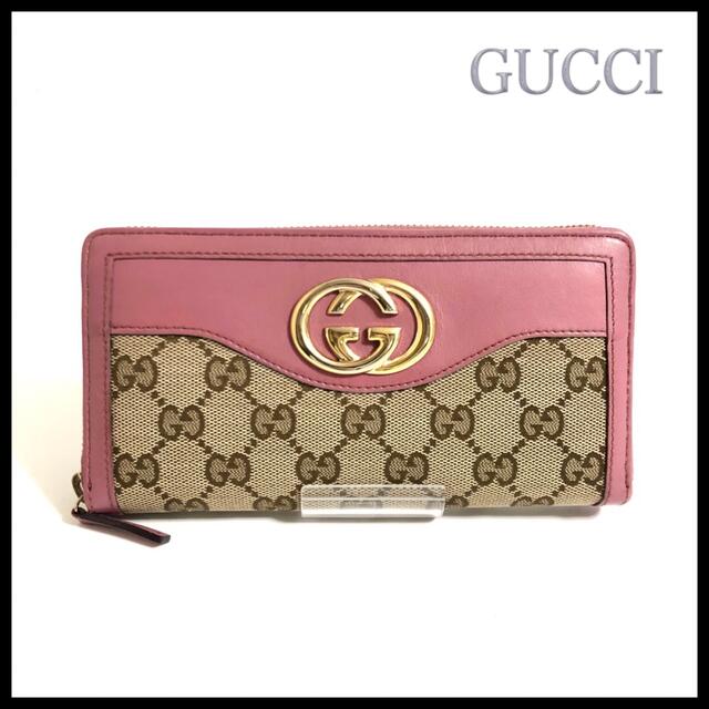 Gucci - 【美品】GUCCI GGキャンバスインターロッキング グッチ財布 長