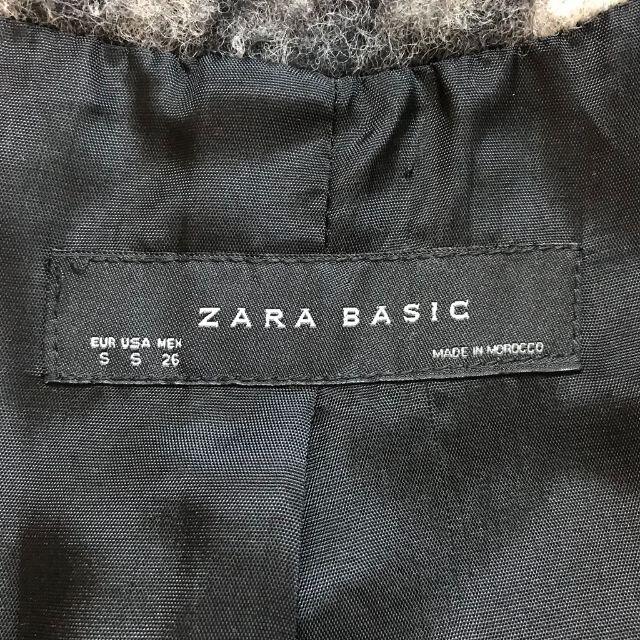 ZARA(ザラ)の【人気】ザラ ベーシック チェック柄 Pコート ブラック サイズS レディース レディースのジャケット/アウター(ピーコート)の商品写真