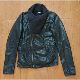 ヘルムートラング(HELMUT LANG)の良品 HELMUT LANG ヘルムートラング ラムレザージャケット 黒(レザージャケット)