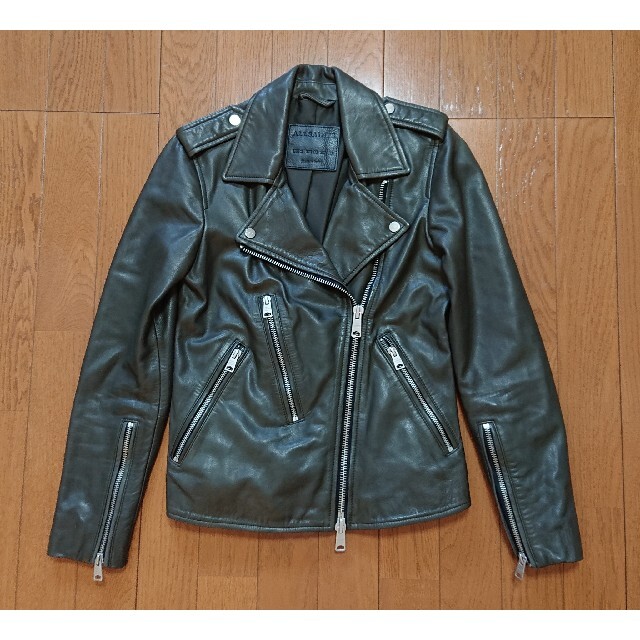 美品 ALLSAINTS ラムレザージャケット 革ジャン レザーダブルライダース