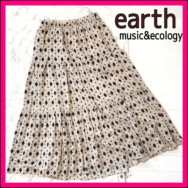 earth music & ecology(アースミュージックアンドエコロジー)の極美品⭐️フリーサイズ　earth オールシーズンいけるロングスカート　楽ちん レディースのスカート(ロングスカート)の商品写真