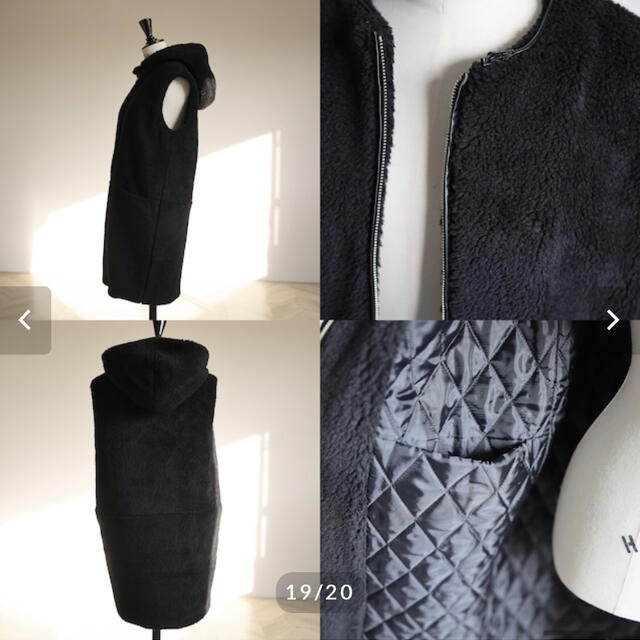 Drawer(ドゥロワー)のGypsohilaジプソフィア　New Boa Vest ブラック レディースのジャケット/アウター(その他)の商品写真