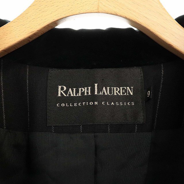 Ralph Lauren(ラルフローレン)のラルフローレン テーラードジャケット タイトスカート ストライプ M 黒  レディースのフォーマル/ドレス(スーツ)の商品写真