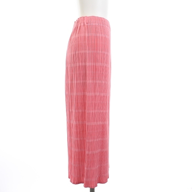 プリーツプリーズ イッセイミヤケ スカート ロング プリーツ 4 XL ピンク レディースのスカート(ロングスカート)の商品写真