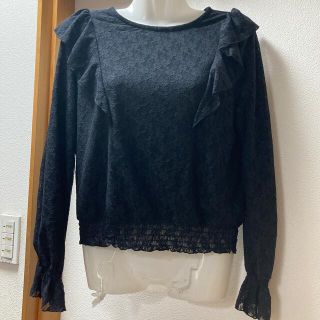 コルザ(COLZA)の【未使用】ハニーズ☆COLZA 黒の花柄レース長袖トップス(カットソー(長袖/七分))