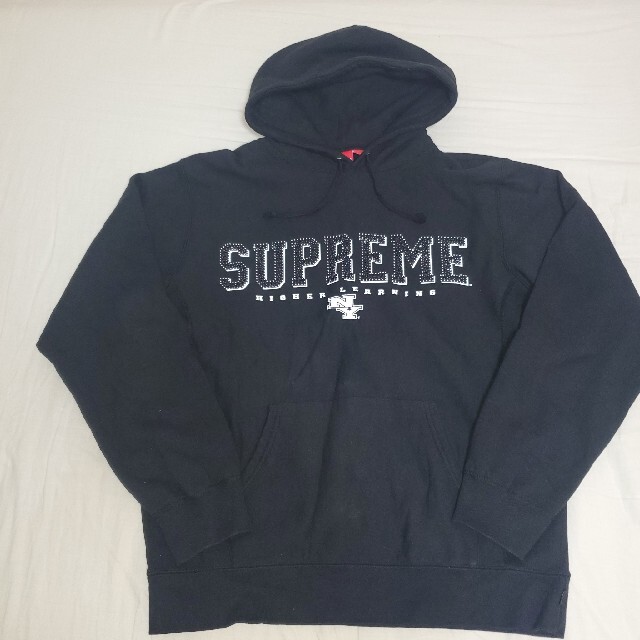 シュプリーム　パーカー　ラインストーン　XLsupremeロゴパーカー