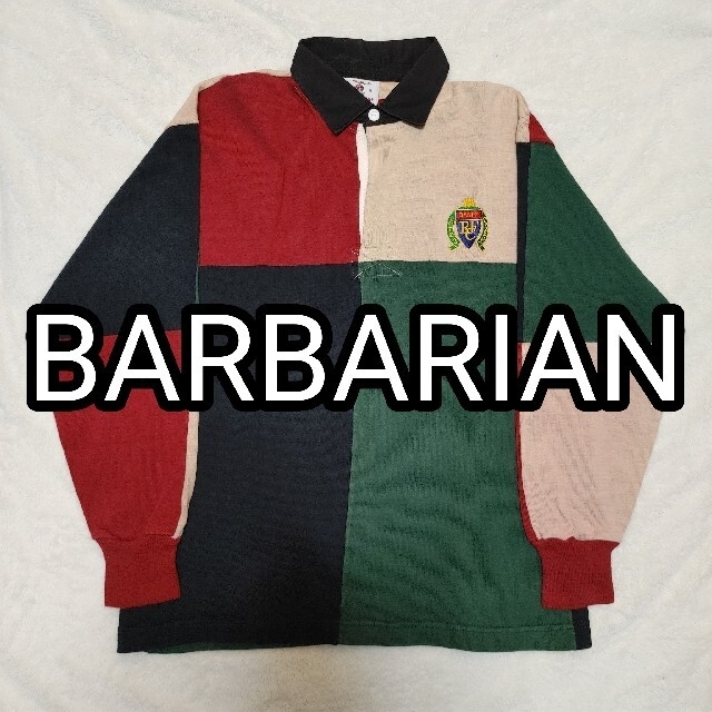 Barbarian(バーバリアン)のBARBARIAN バーバリアン 刺繍 ラガーシャツ ゆるだぼ Lサイズ メンズのトップス(シャツ)の商品写真