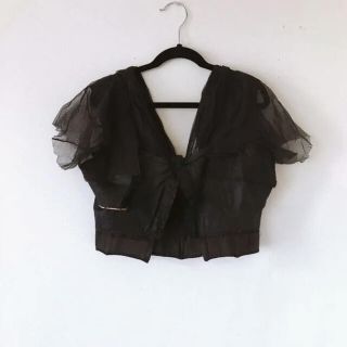 ロキエ(Lochie)のvintage レース　チュール　ボレロ　ブラック　黒(ベスト/ジレ)