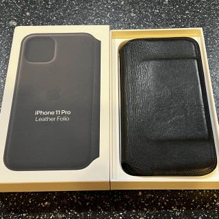 アップル(Apple)のiphone11 pro leather folio ブラック(iPhoneケース)