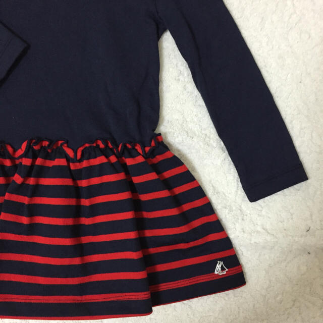 PETIT BATEAU(プチバトー)の新品☆プチバトー 3a タートルネックコンビワンピース キッズ/ベビー/マタニティのキッズ服女の子用(90cm~)(ワンピース)の商品写真